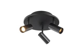 Takspotlight Svart Rund 3L Aneta Lighting Concord