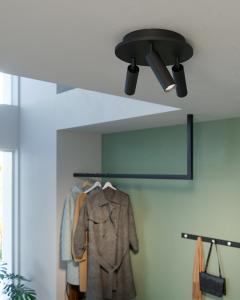 Takspotlight Svart Rund 3L Dimbar Herstal Pipeline 20cm