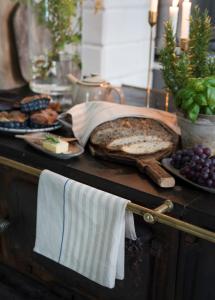 Textilgruppen Handduksservett Halvlinne Blå Bård