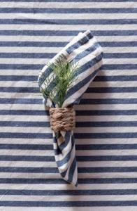 Tygservett Randig Fondaco Svea Denimblå 45x45cm 6-Pack