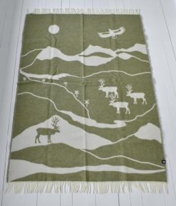 Ullpläd Arvidssons Textil Fjällvandring Grön 130x170cm