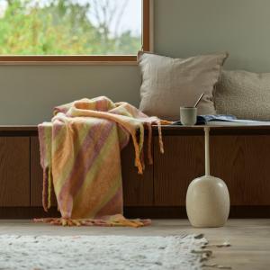 Ullpläd Kosta Linnewäfveri Vallvik Orange 130x170cm