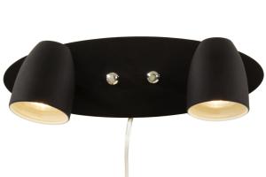 Vägglampa Dubbel Svart Aneta Lighting Sandnes