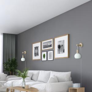 Vägglampa Lapponia Vit/Trä 35cm Aneta Lighting