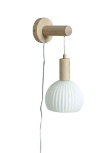 Vägglampa Lapponia Vit/Trä 35cm Aneta Lighting