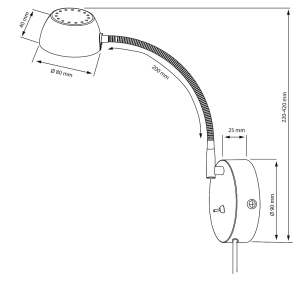 Vägglampa Stål Aneta Lighting Juno