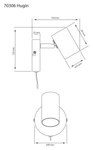 Vägglampa Hugin Stål Aneta Lighting