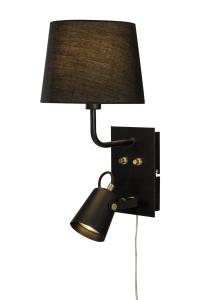 Vägglampa Svart/Mässing Aneta Lighting Metz 42cm