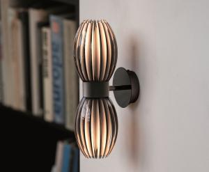 Vägglampa Svart/Rökfärgad 2L Herstal Tentacle 34cm