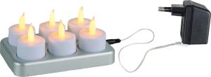 Värmeljus LED Star Trading Chargeme Vit 6-pack