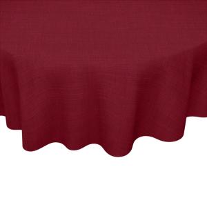 Rund Vaxduk Linnelook Röd Ø140cm Nina Royal