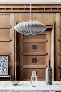 Taklampa Ellipse Bomull Grå Watt & Veke 65cm