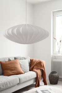 Taklampa Ellipse Bomull Vit Watt & Veke 65cm