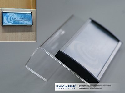 skylthållare i akryl