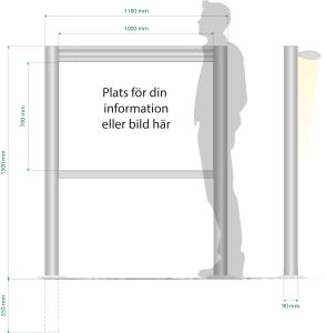1180x1500mm - Informationsskylt 90R Belyst