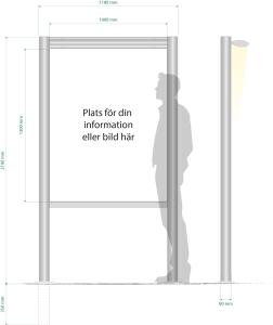 1180x2100mm - Informationsskylt 90R Belyst