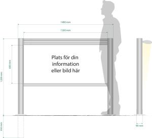 1480x1200mm - Informationsskylt 90R Belyst