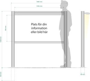 1480x1500mm - Informationsskylt 90R Belyst