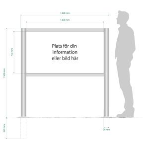1480x1500mm - Informationsskylt 90R