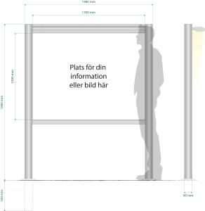 1480x1800mm - Informationsskylt 90R Belyst