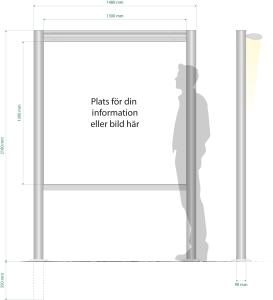 1480x2100mm - Informationsskylt 90R Belyst