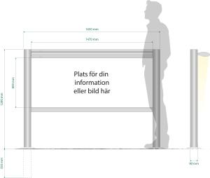 1650x1200mm - Informationsskylt 90R Belyst