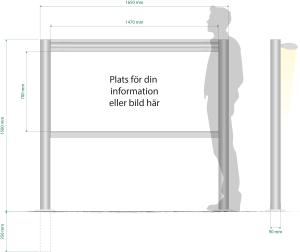 1650x1500mm - Informationsskylt 90R Belyst