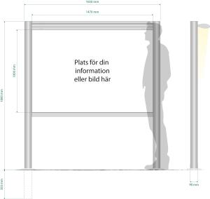 1650x1800mm - Informationsskylt 90R Belyst