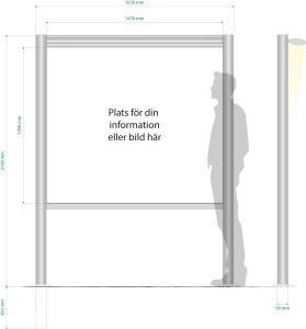 1650x2100mm - Informationsskylt 90R Belyst