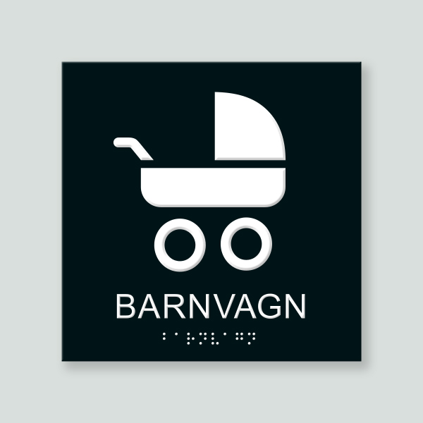 BARNVAGN - Taktil skylt 180x180mm