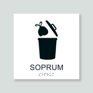 SOPRUM - Taktil skylt 180x180mm