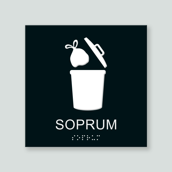 SOPRUM - Taktil skylt 150x150mm