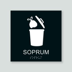 SOPRUM - Taktil skylt 180x180mm