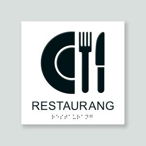 RESTAURANG - Taktil skylt 180x180mm