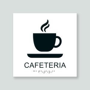 CAFETERIA - Taktil skylt 180x180mm