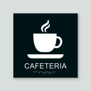CAFETERIA - Taktil skylt 180x180mm