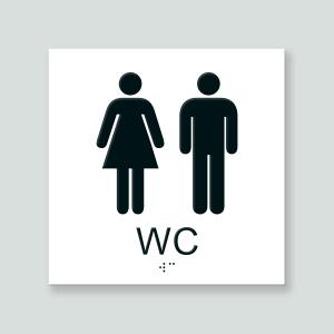 WC Dam & Herr - Taktil skylt 180x180mm