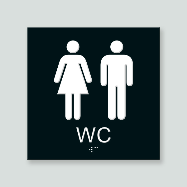 WC Dam & Herr - Taktil skylt 180x180mm