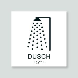 DUSCH - Taktil skylt 180x180mm