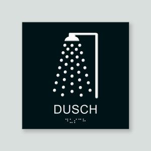 DUSCH - Taktil skylt 180x180mm