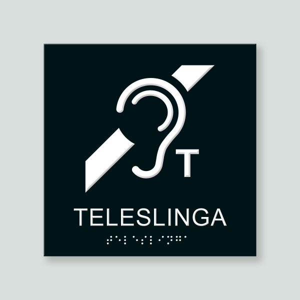 TELESLINGA - Taktil skylt 180x180mm