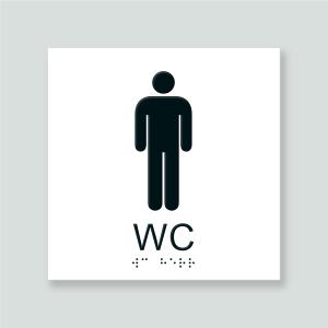 WC Herr - Taktil skylt 180x180mm