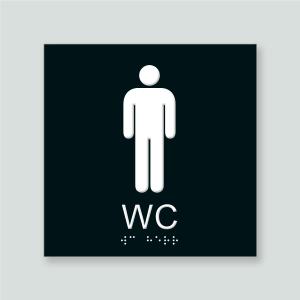 WC Herr - Taktil skylt 180x180mm