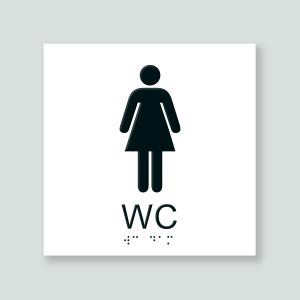 WC Dam - Taktil skylt 150x150mm