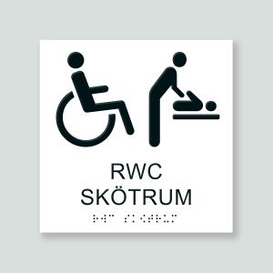 RWC/SKÖTRUM - Taktil skylt 150x150mm