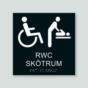 RWC/SKÖTRUM - Taktil skylt 150x150mm