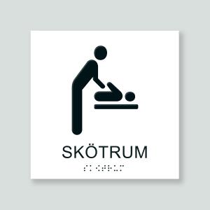 SKÖTRUM - Taktil skylt 150x150mm