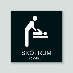SKÖTRUM - Taktil skylt 150x150mm