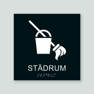 STÄDRUM - Taktil skylt 180x180mm