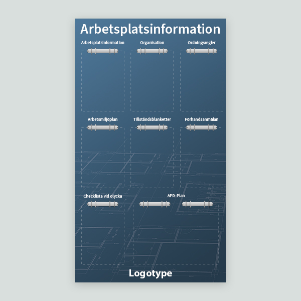 Arbetsplatstavla (API) med egen bild, 745x1300mm